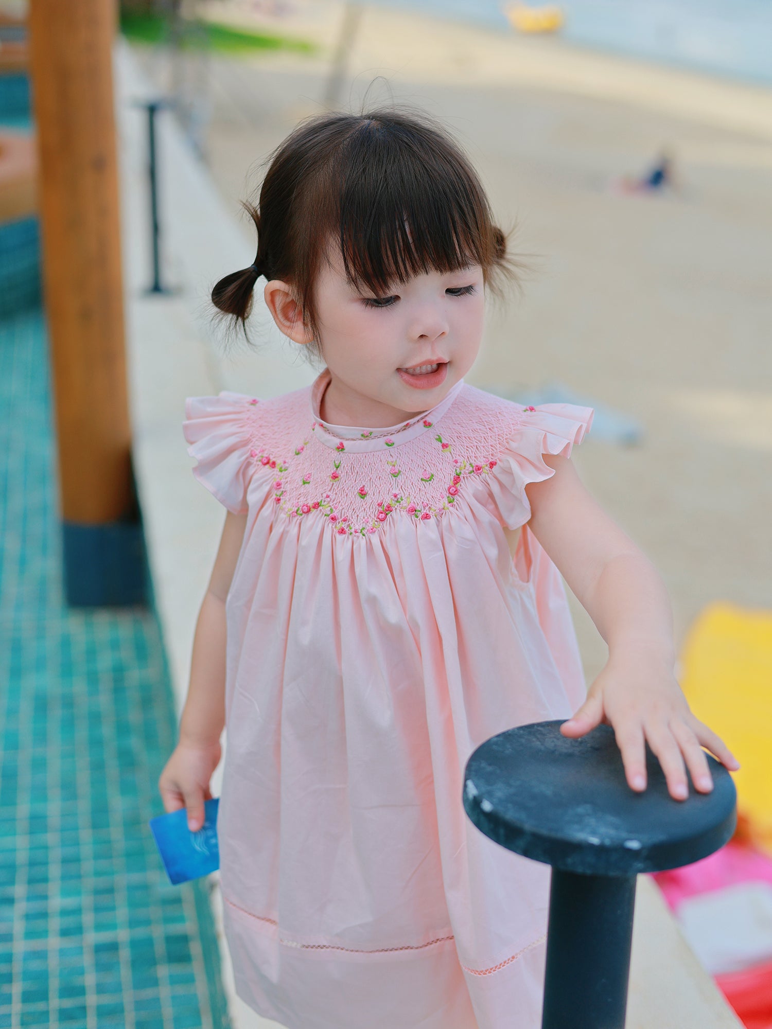 Pink Hand-Smocked Baby Girl Dress