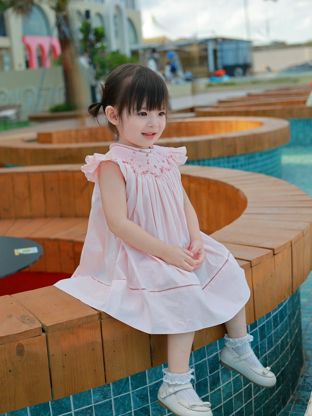 Pink Hand-Smocked Baby Girl Dress