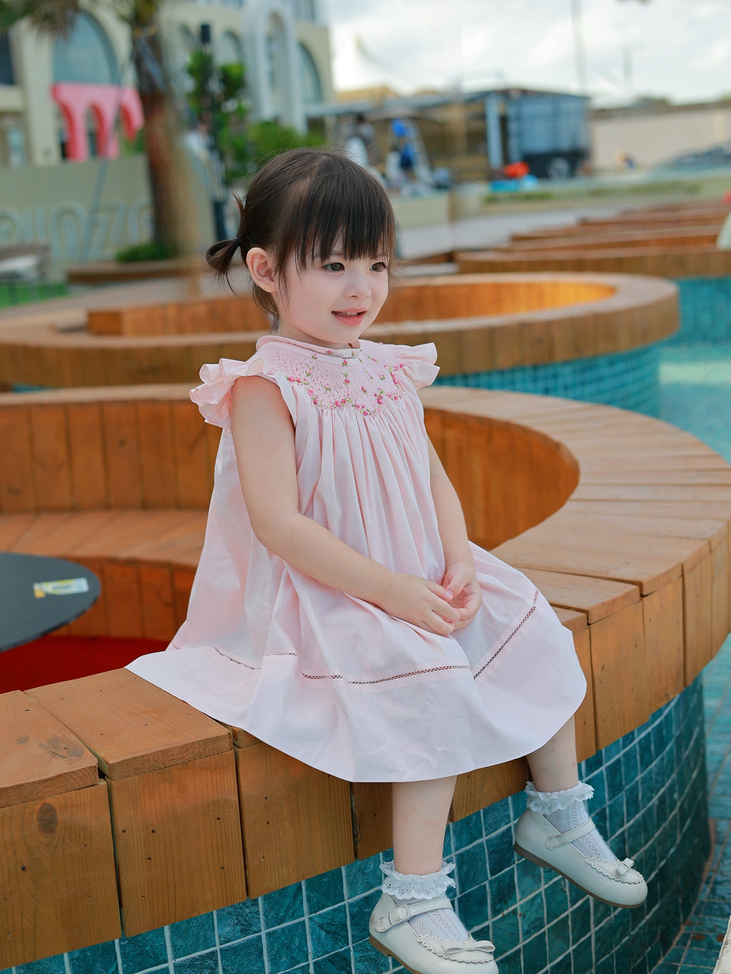 Pink Hand-Smocked Baby Girl Dress