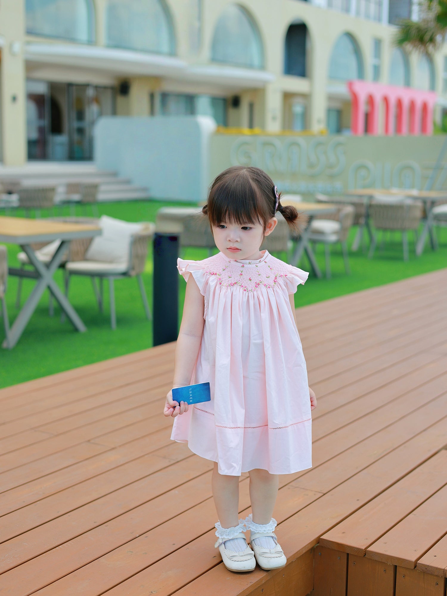Pink Hand-Smocked Baby Girl Dress