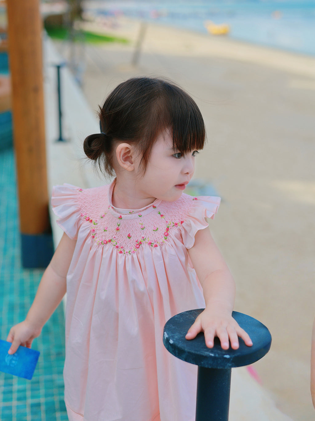 Pink Hand-Smocked Baby Girl Dress