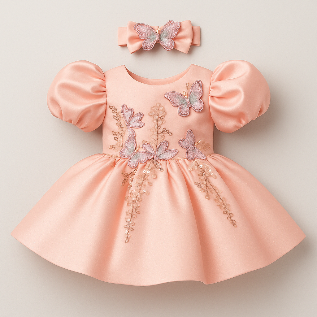 Pink Butterfly Party Dress