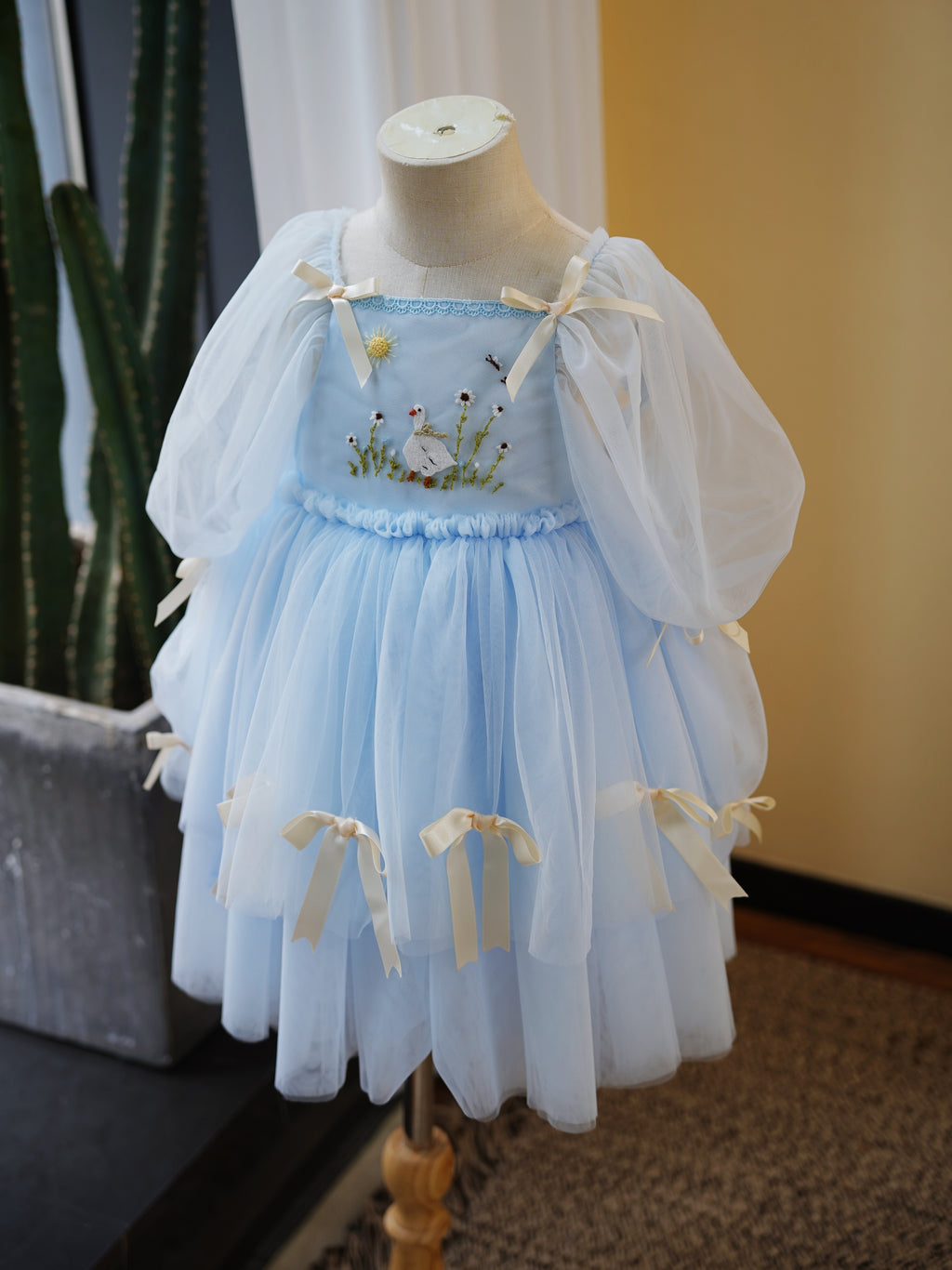 Light Blue Silly Goose Embroidered Dress Pro Order
