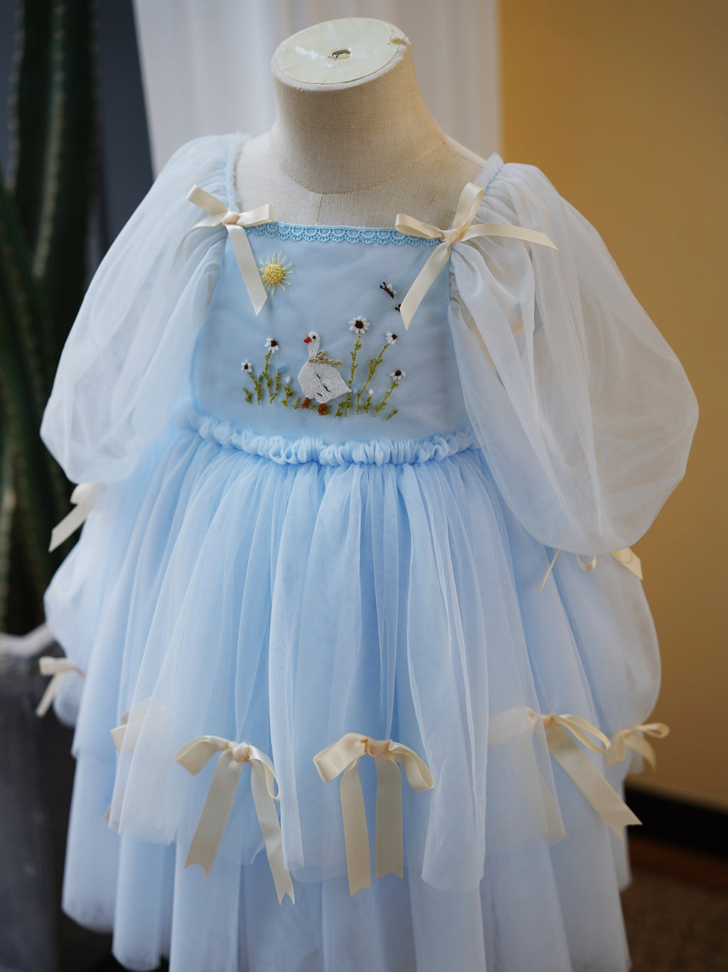 Light Blue Silly Goose Embroidered Dress Pro Order