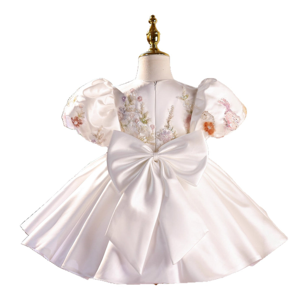 Pastel Hand-Beaded Flower Girl Dress