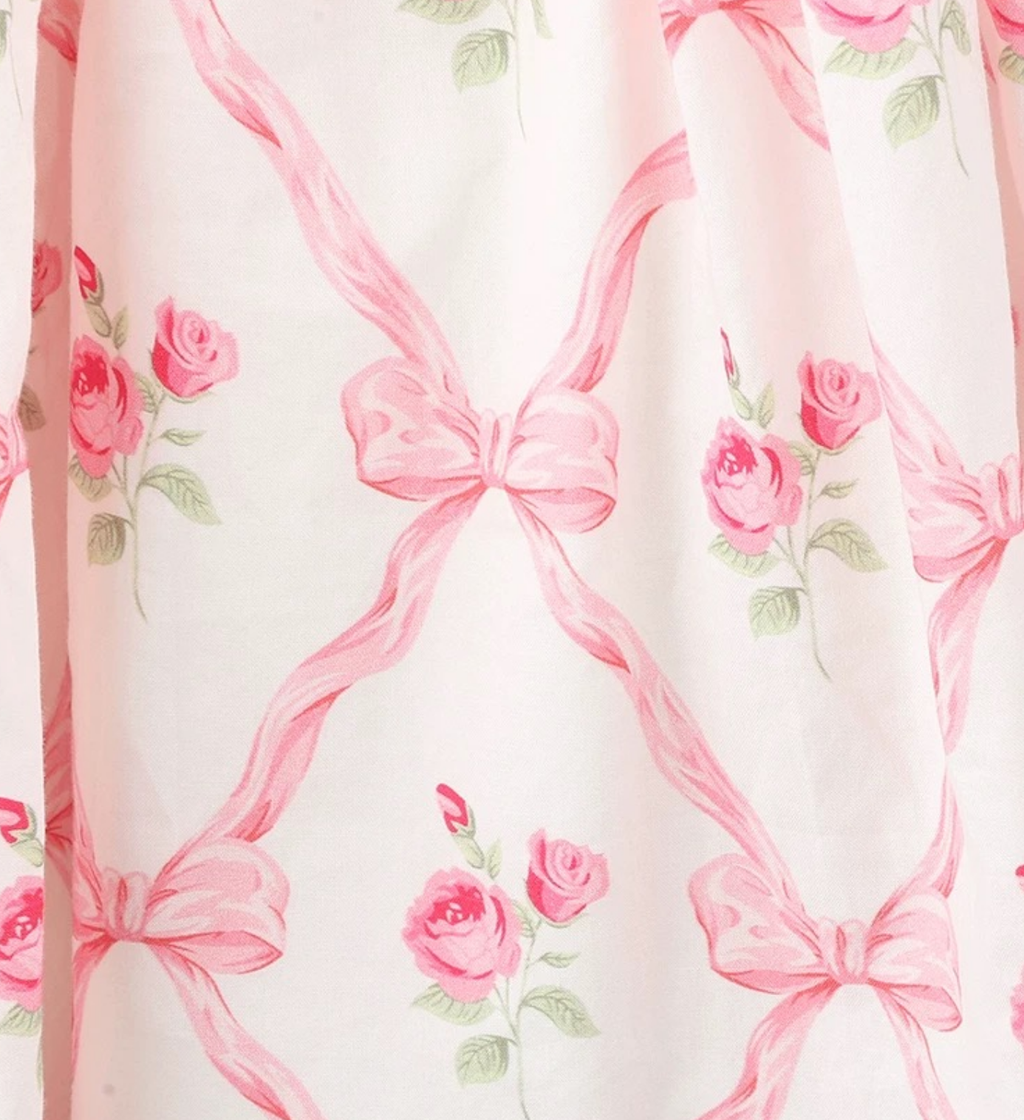 Vintage Rose Smocked Cotton Dress & Bloomer Set