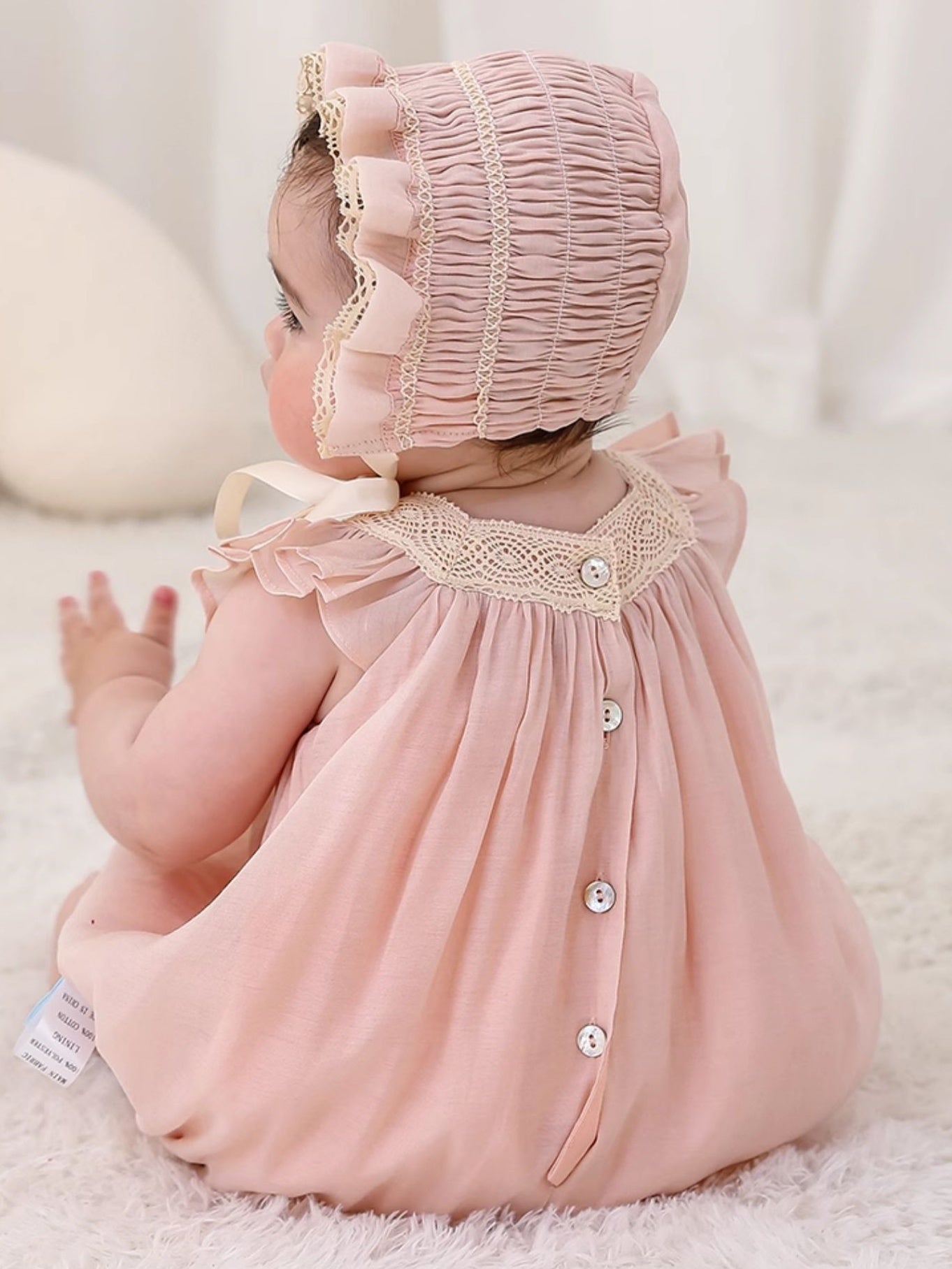 Blush Pink Newborn Romper & Bonnet Set