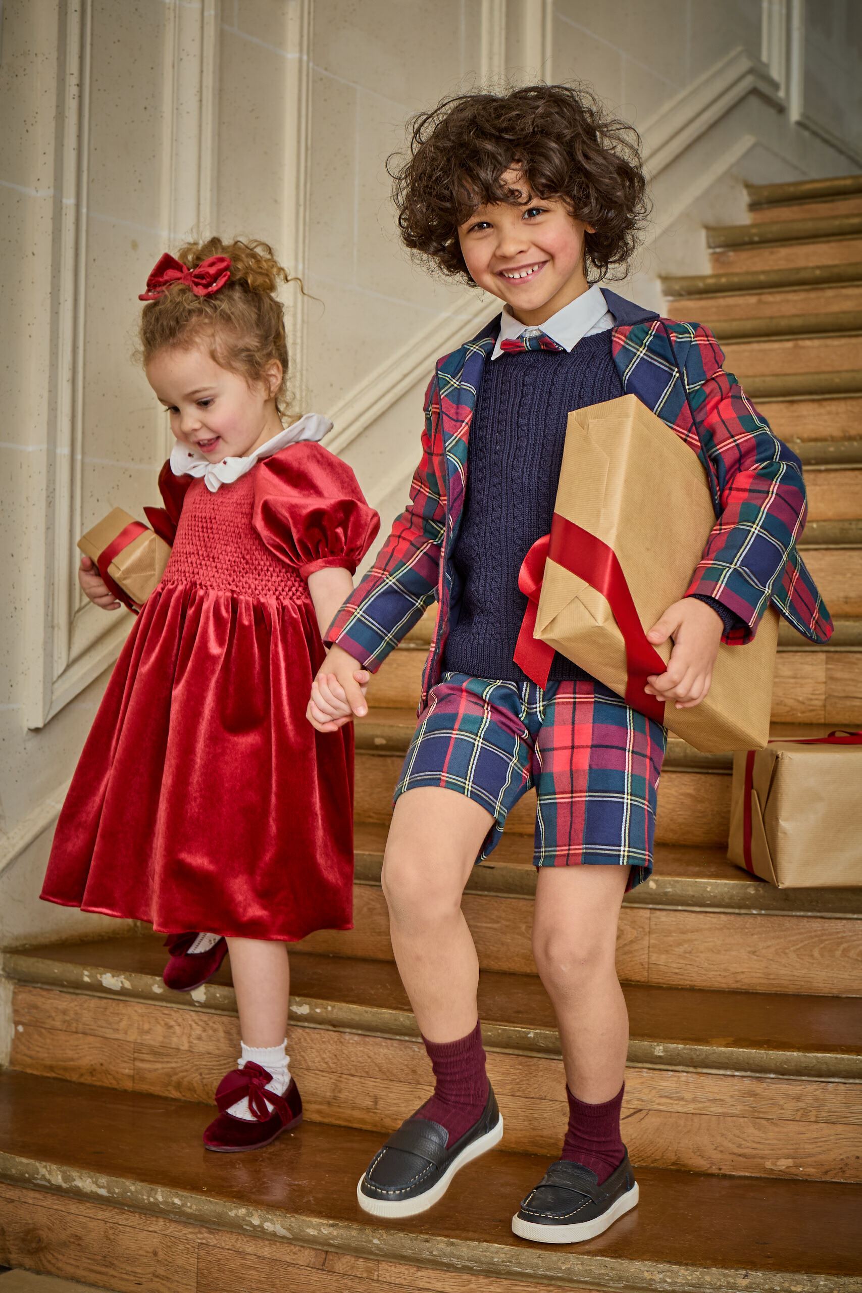 Kidiwi Red Velvet Smocked Holiday Dress