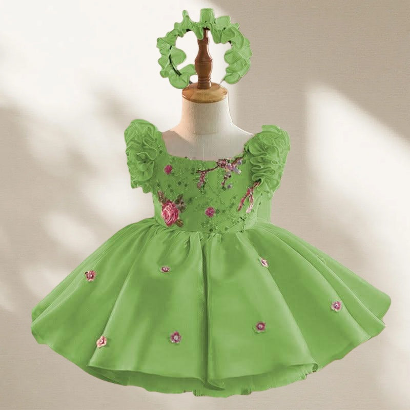 Ruffle Princess Birthday Dress with Big Bow