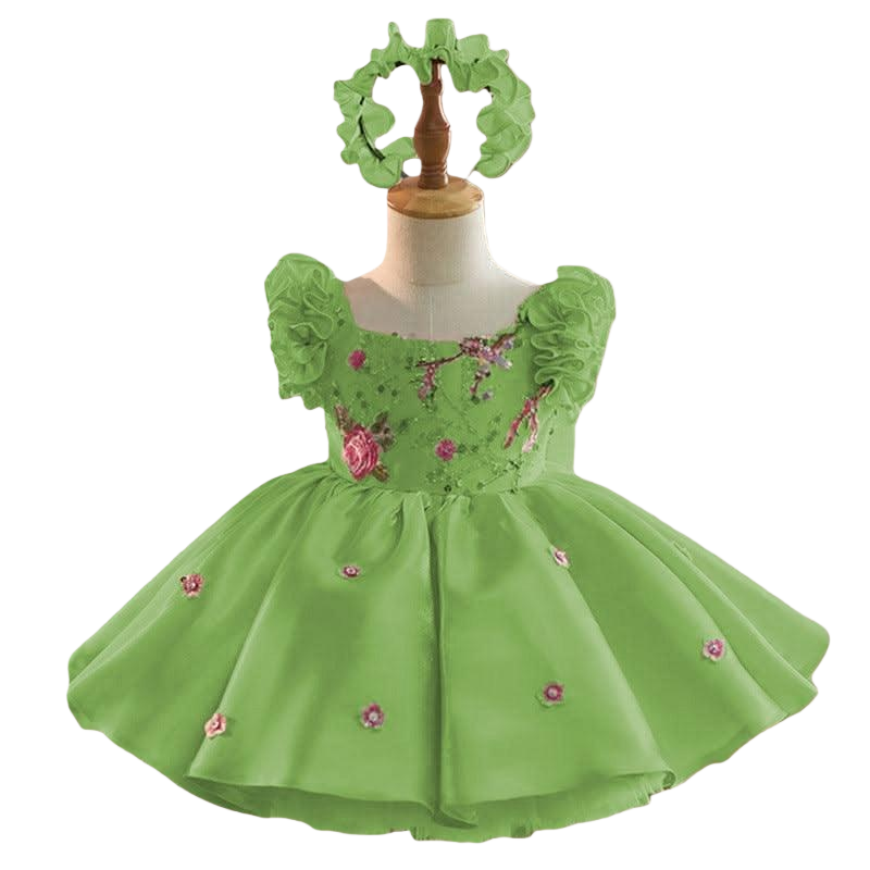 Ruffle Princess Birthday Dress with Big Bow