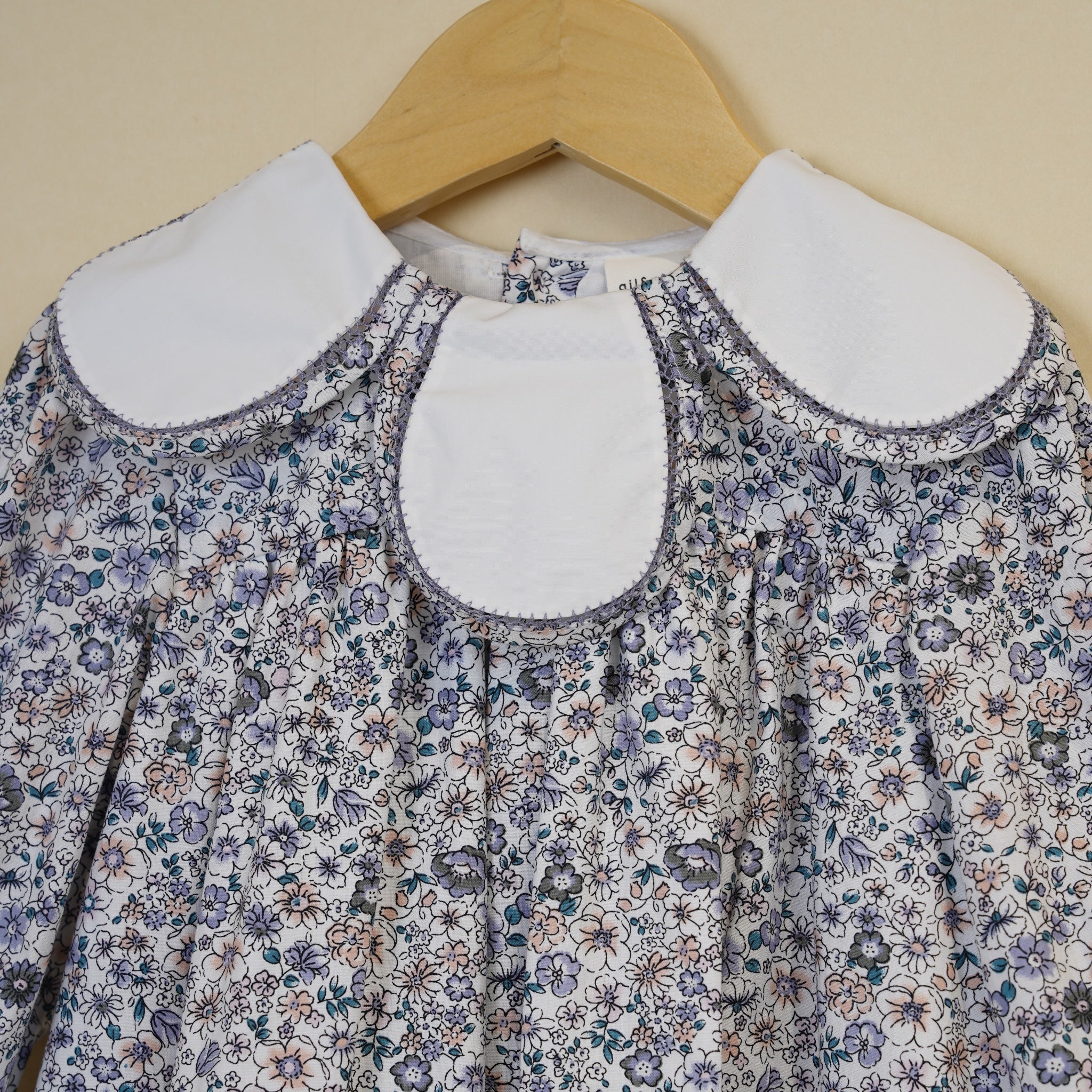 Vintage Floral Petal Collar Dress