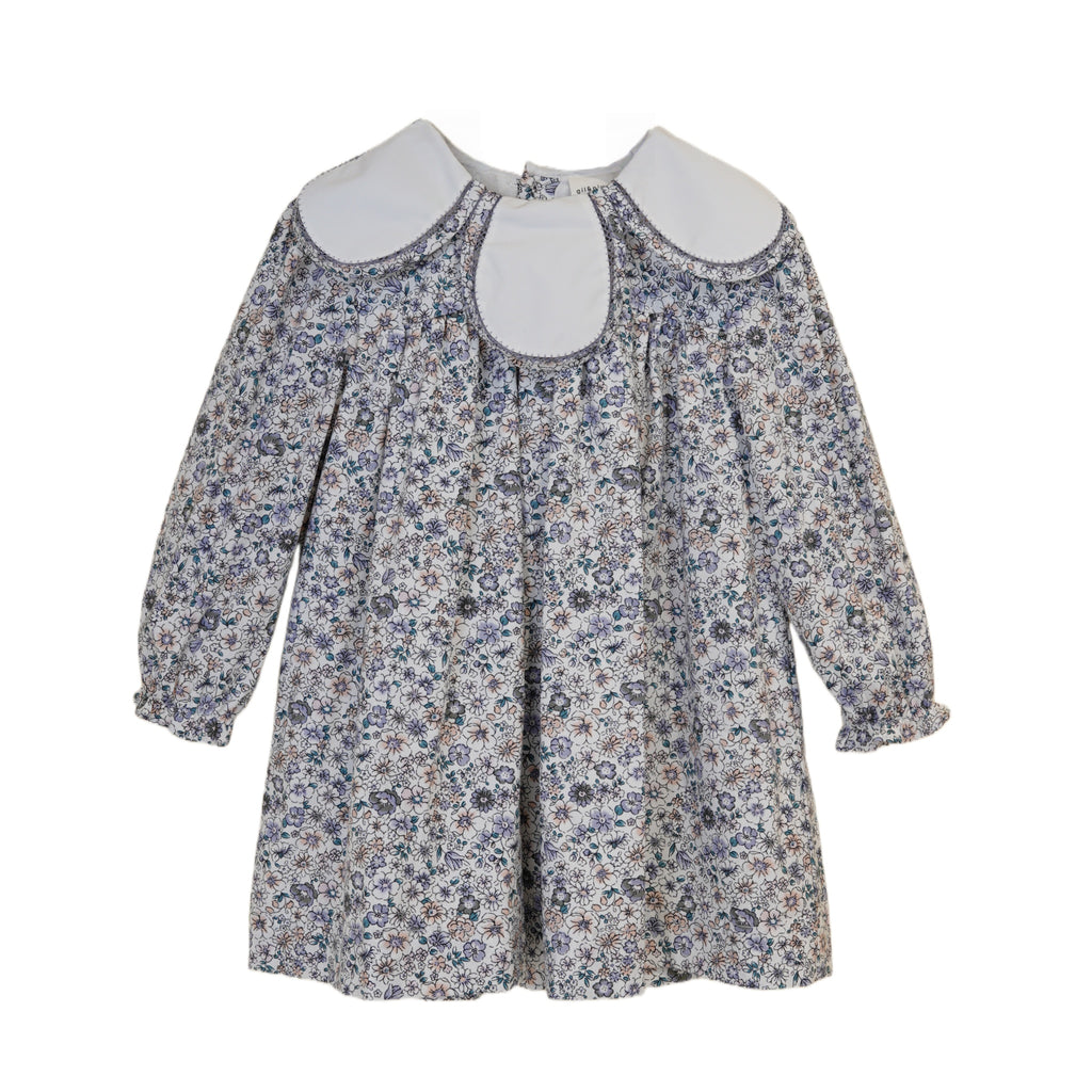 Vintage Floral Petal Collar Dress