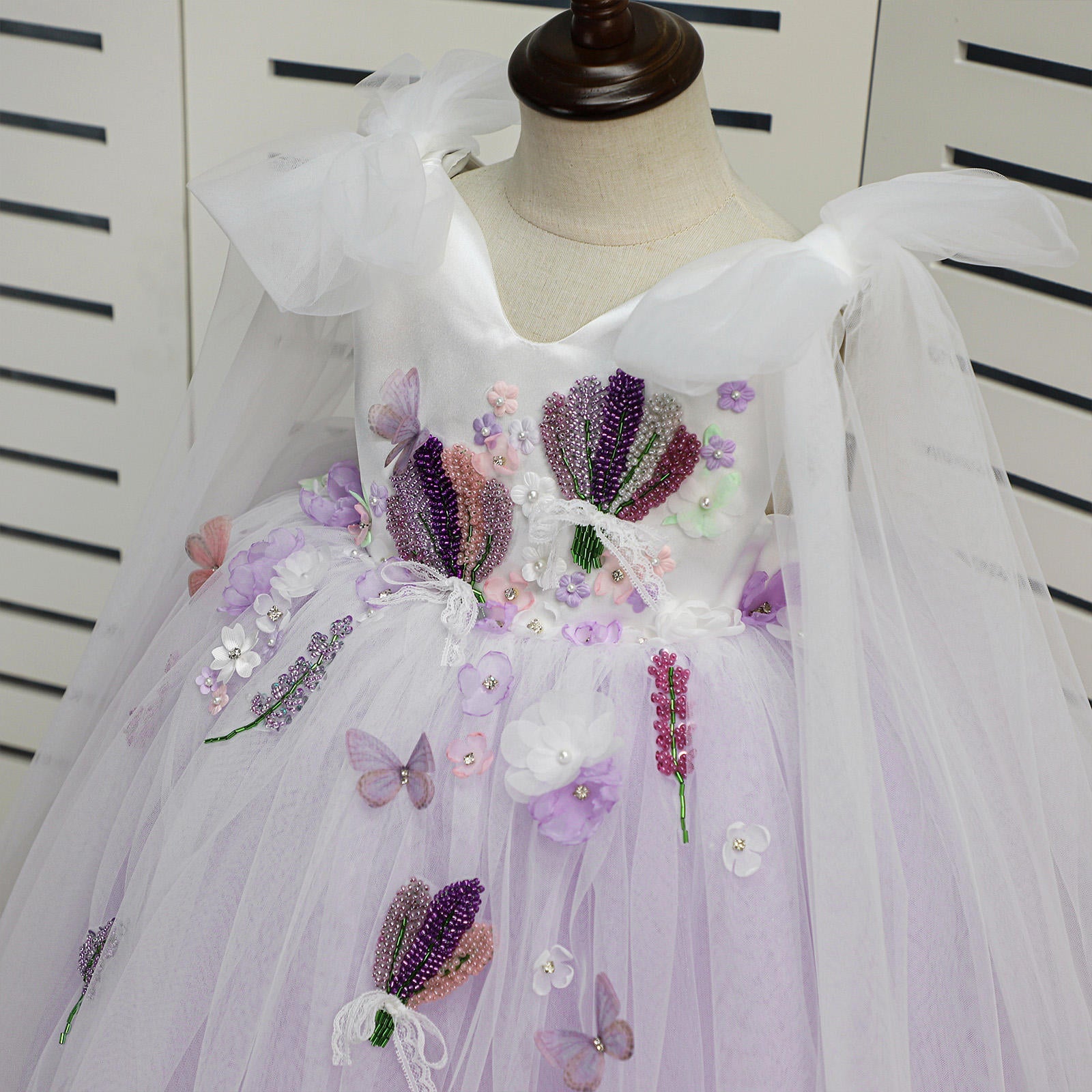 Lavender Beaded Tulle Dress