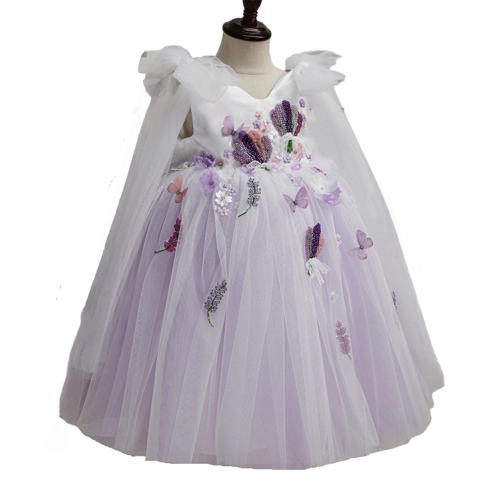 Lavender Beaded Tulle Dress