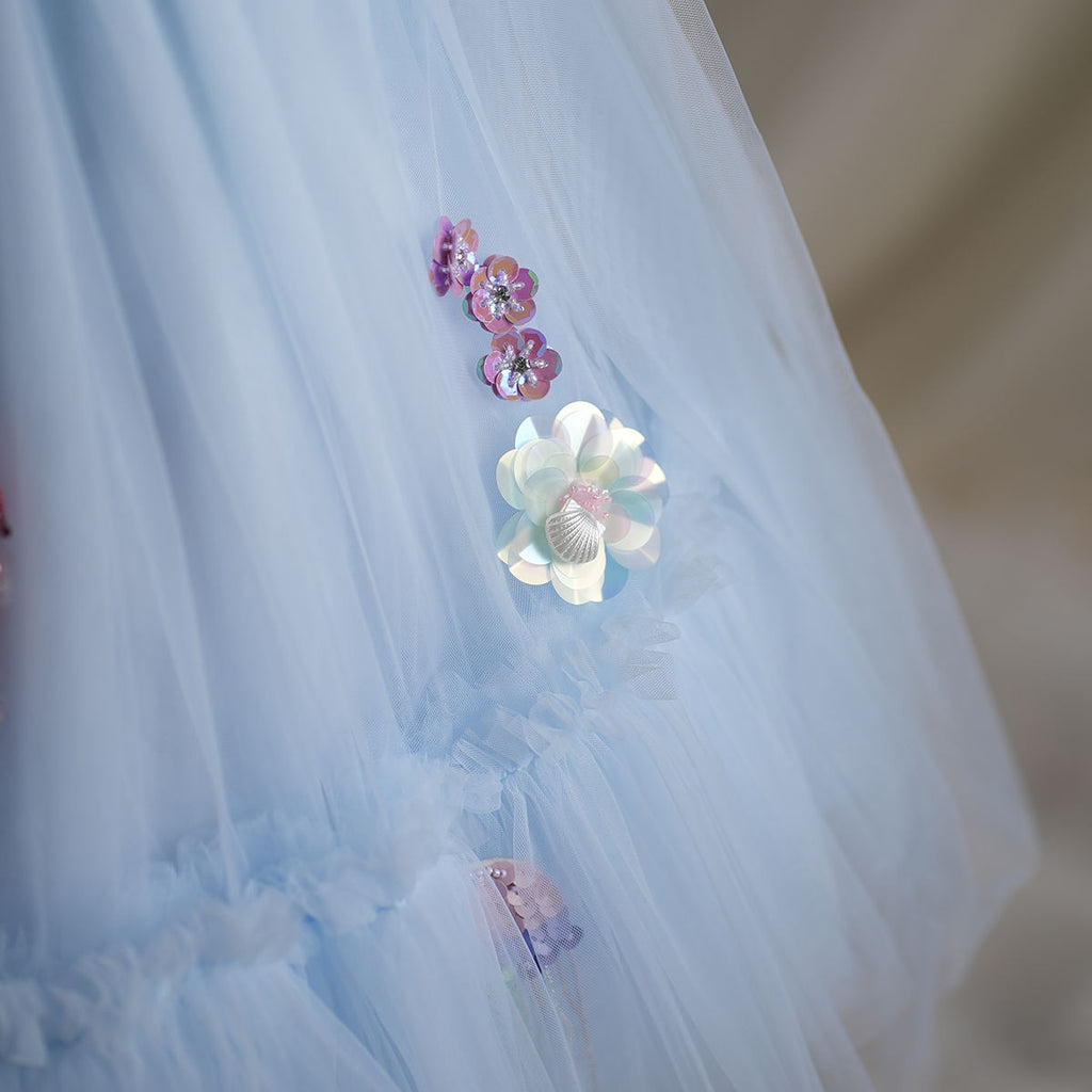 Blue Ocean Birthday Dress for Girls