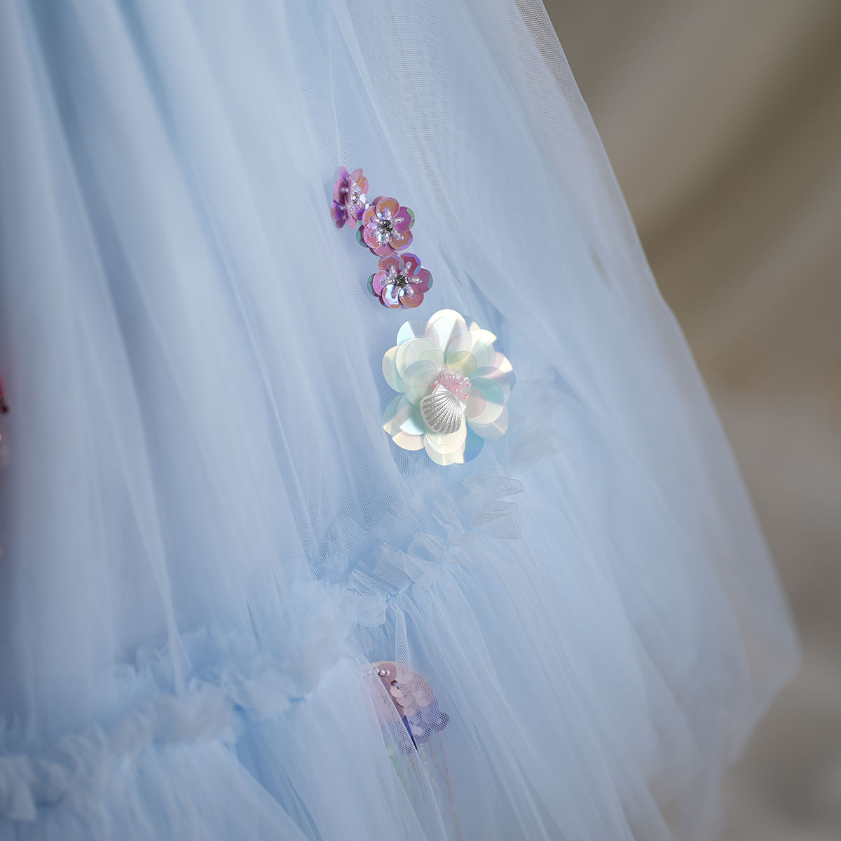 Blue Ocean Birthday Dress for Girls