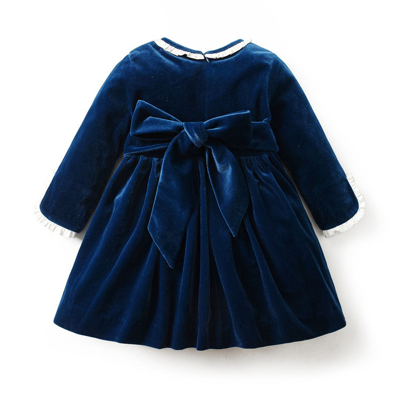 back view with self-fabric sash bow and zipper