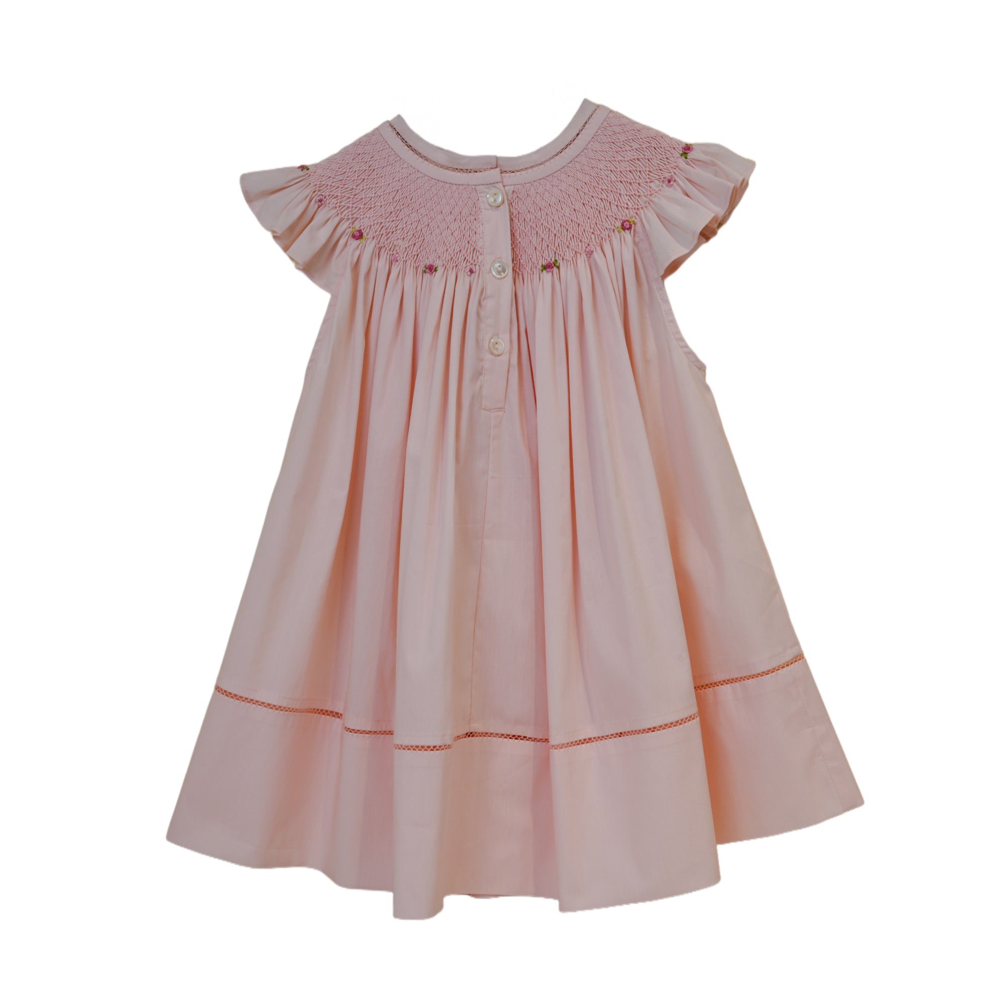 Pink Hand-Smocked Baby Girl Dress