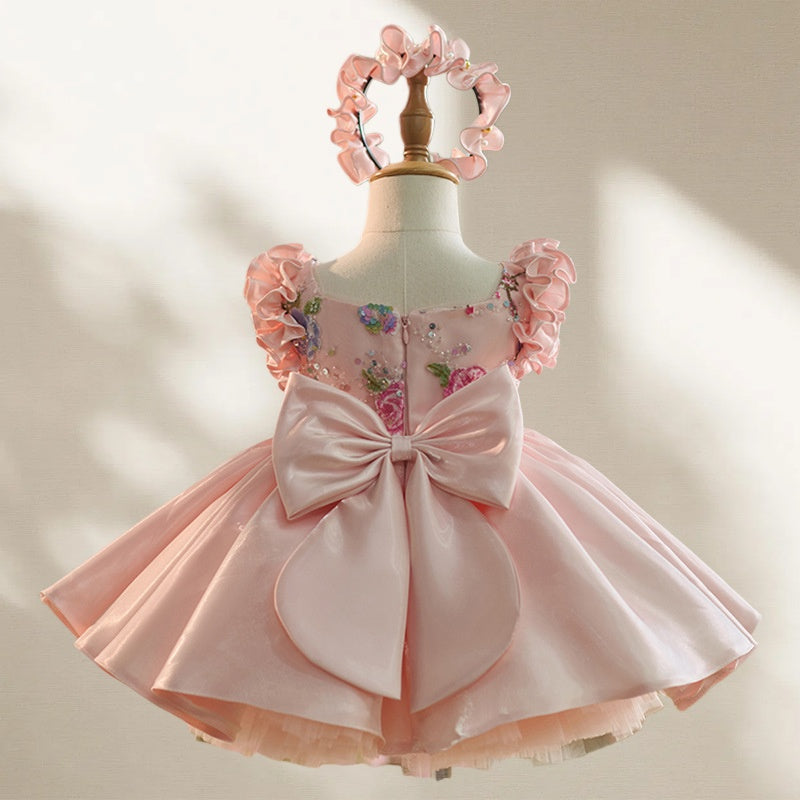 Ruffle Princess Birthday Dress with Big Bow
