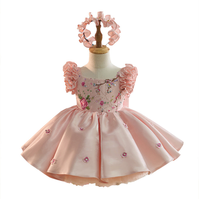 Ruffle Princess Birthday Dress with Big Bow