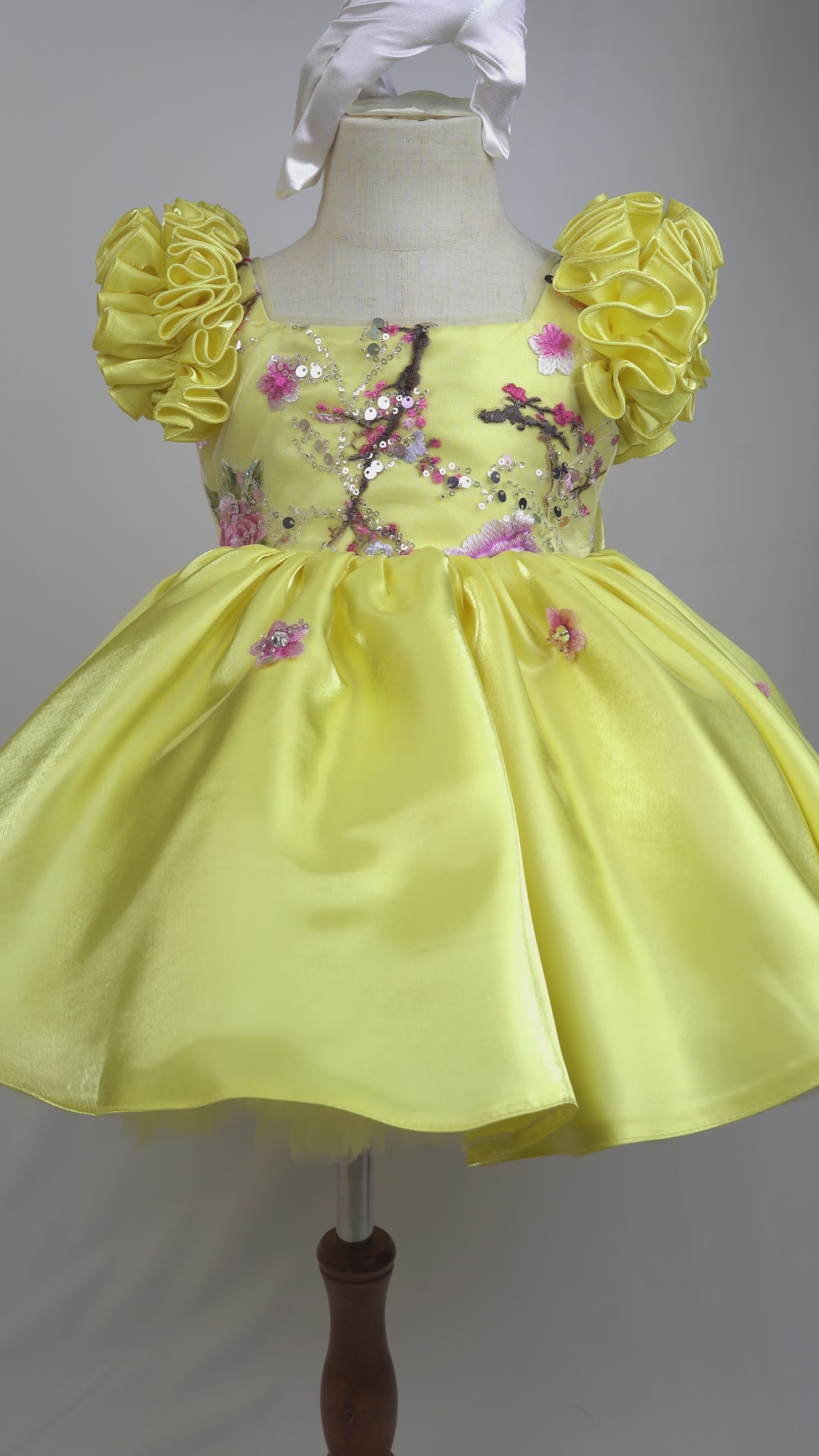 Ruffle Princess Birthday Dress with Big Bow