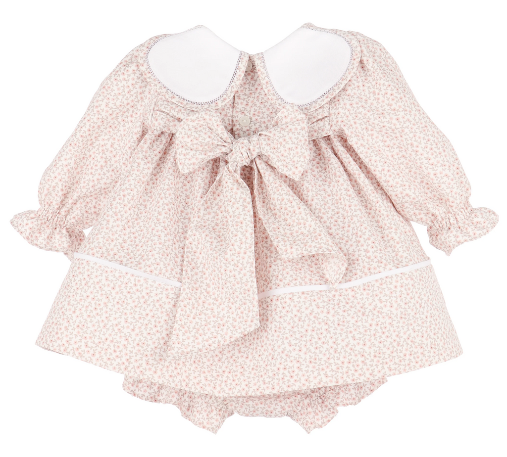 Pink Ditsy Floral Baby Dress  Bloomers