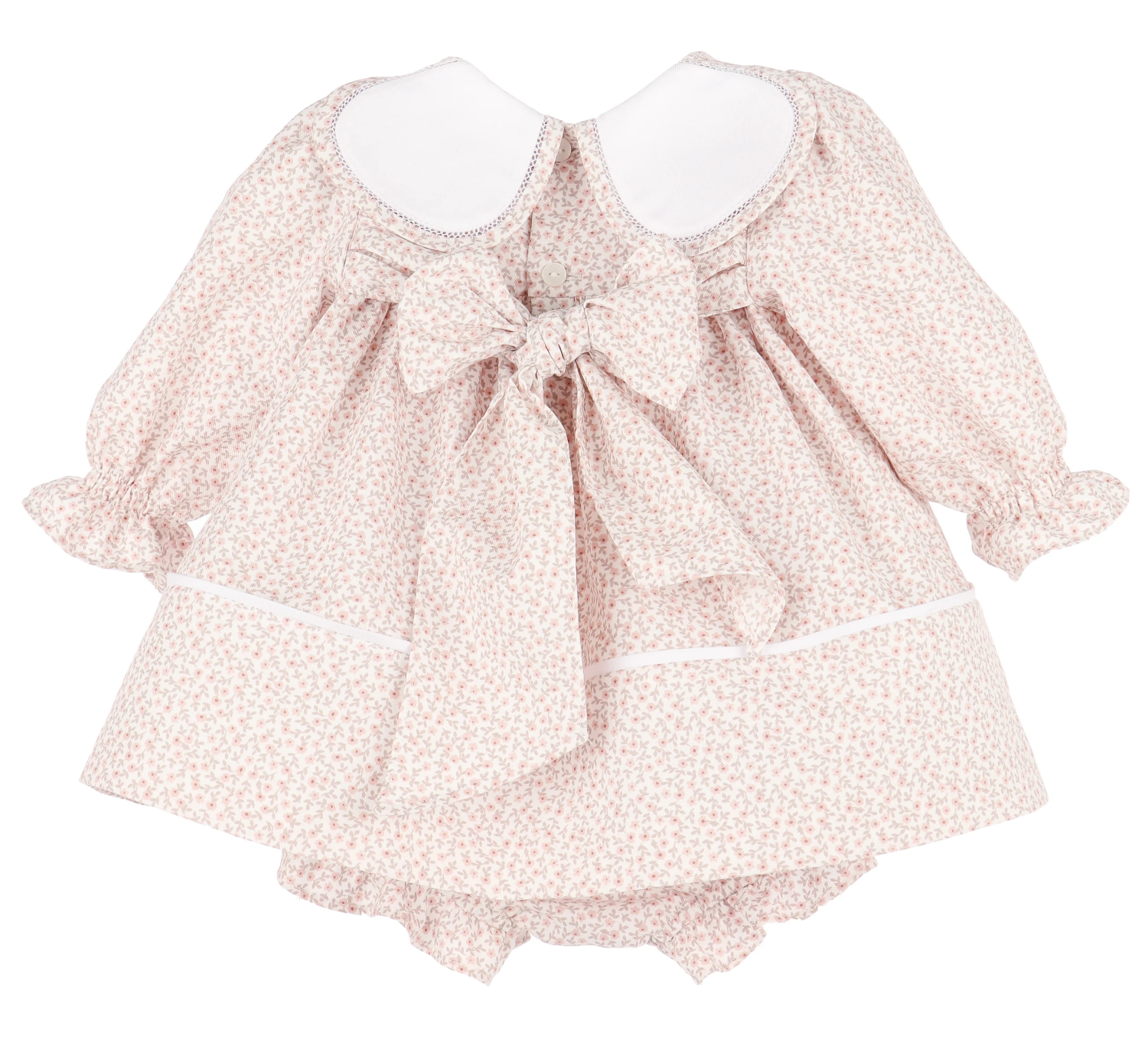 Pink Ditsy Floral Baby Dress  Bloomers