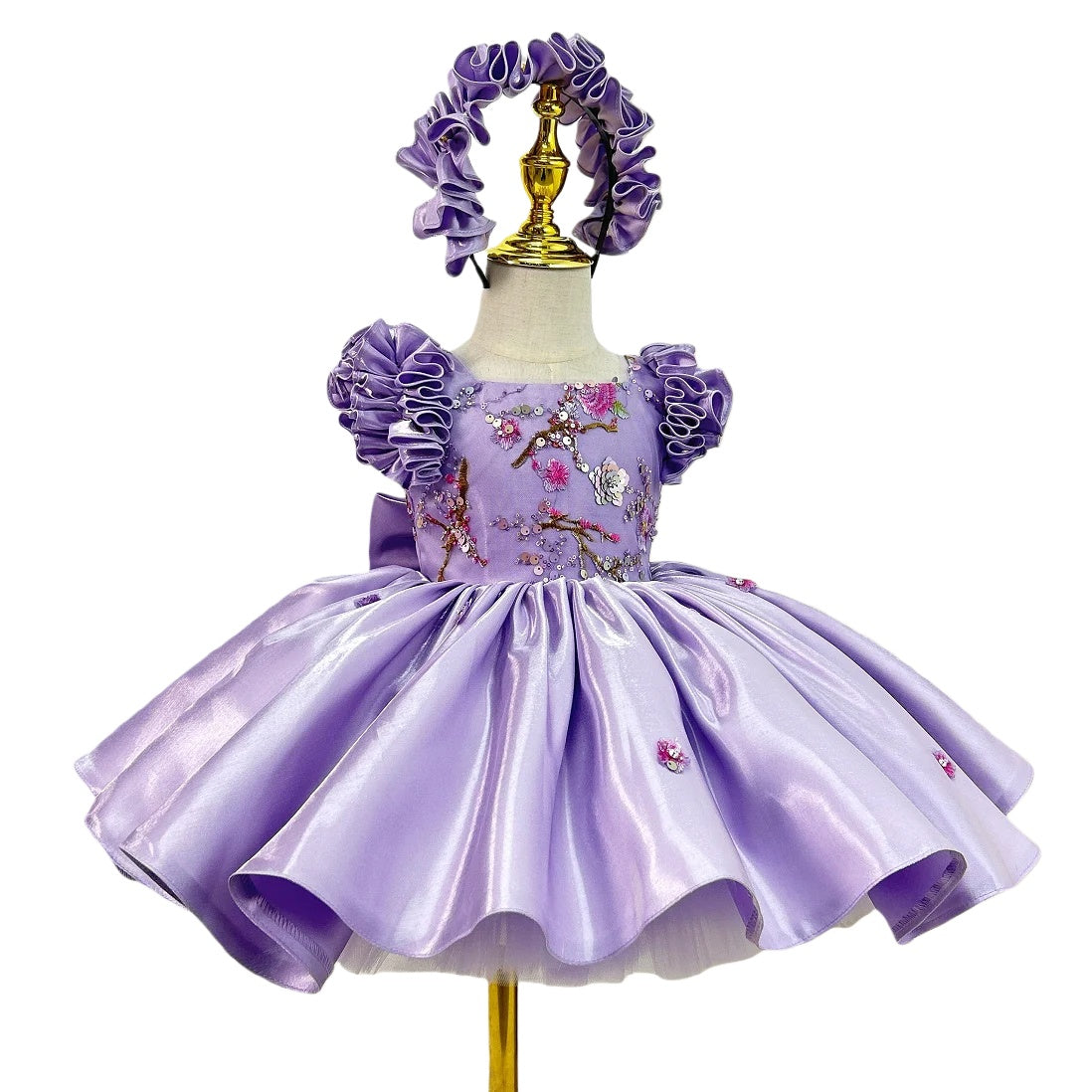 Ruffle Princess Birthday Dress with Big Bow