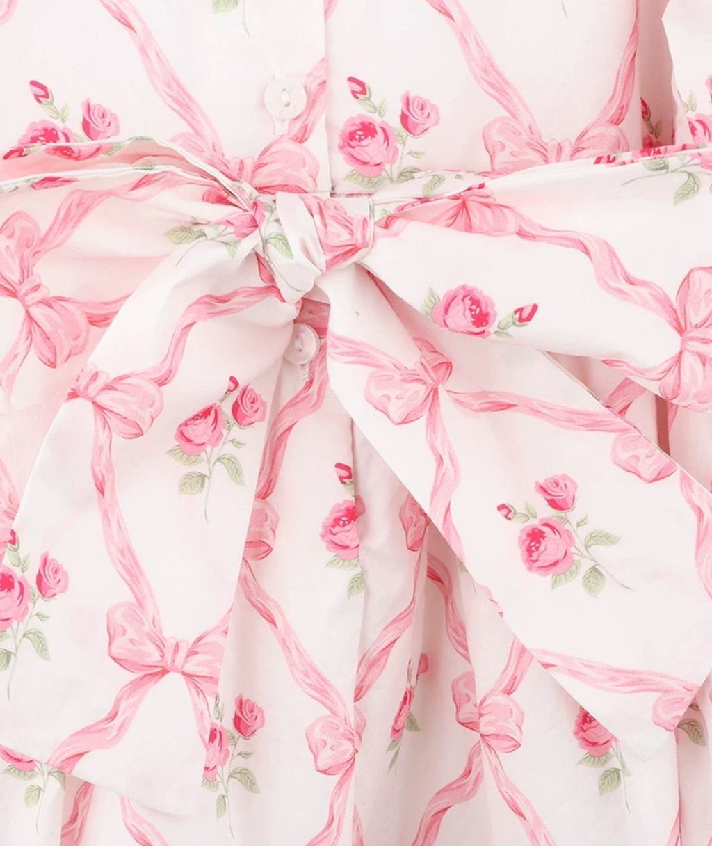 Vintage Rose Smocked Cotton Dress & Bloomer Set