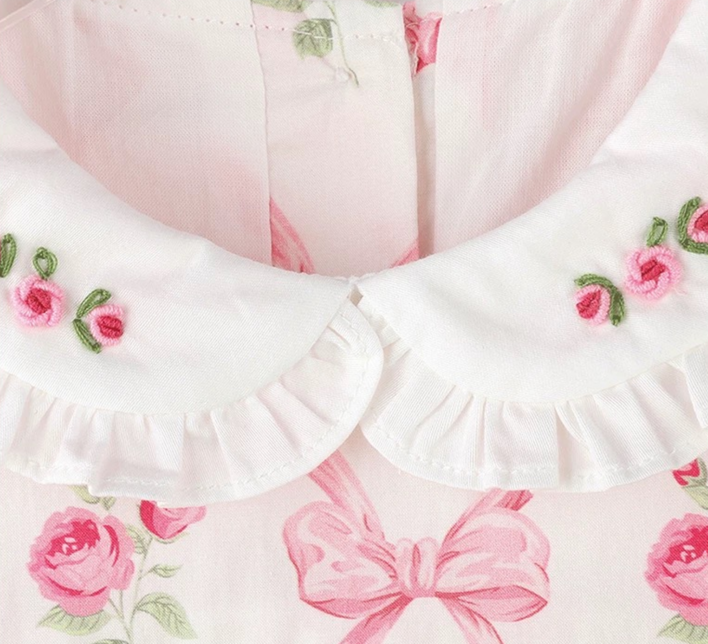 Vintage Rose Smocked Cotton Dress & Bloomer Set