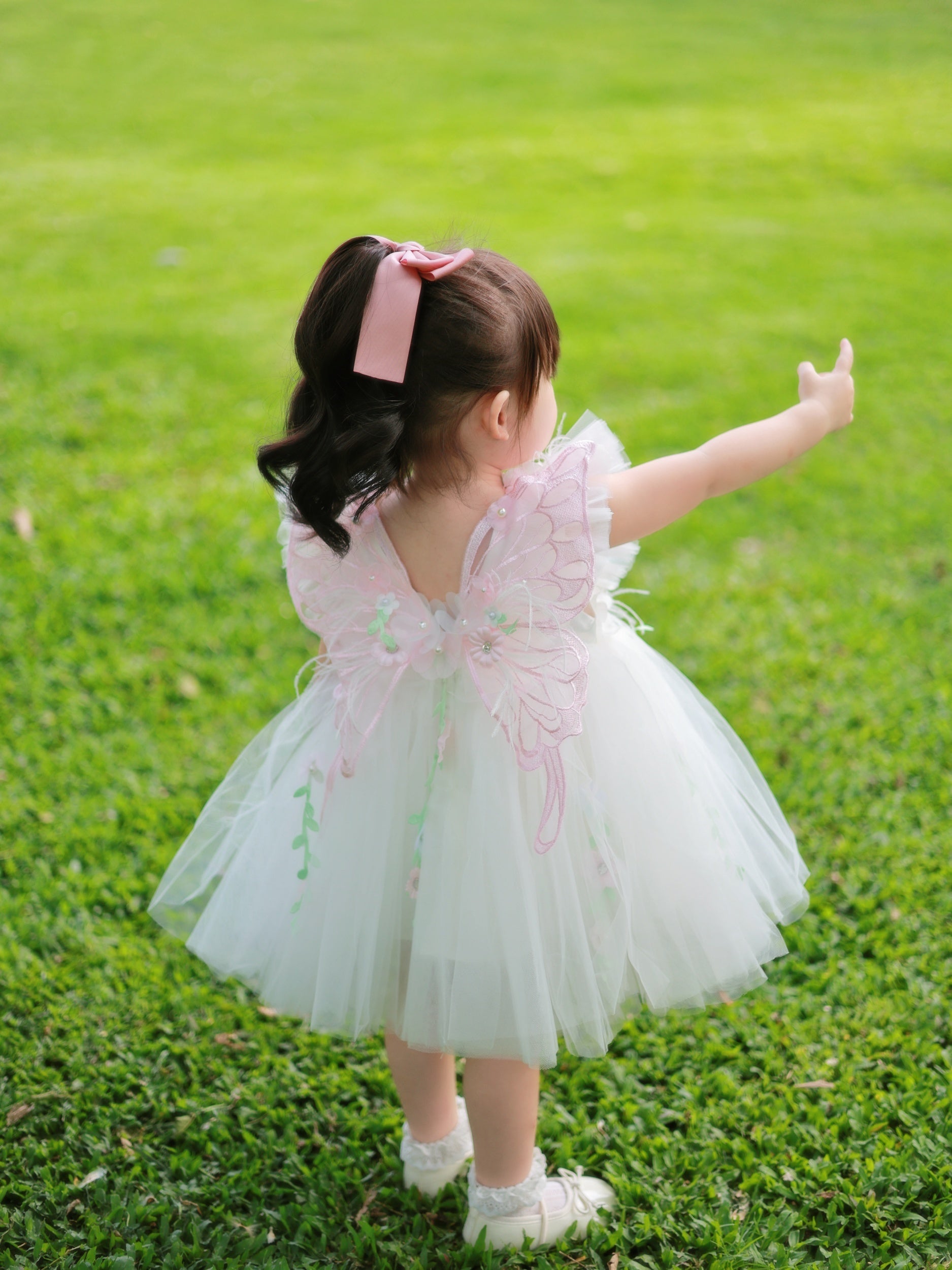 White Fairy 3D Floral Tulle Dress
