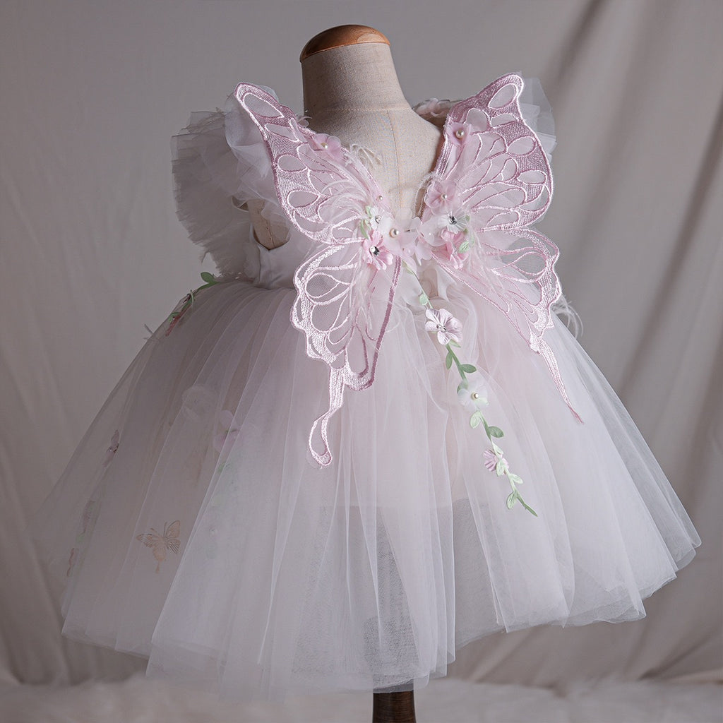 White Fairy 3D Floral Tulle Dress