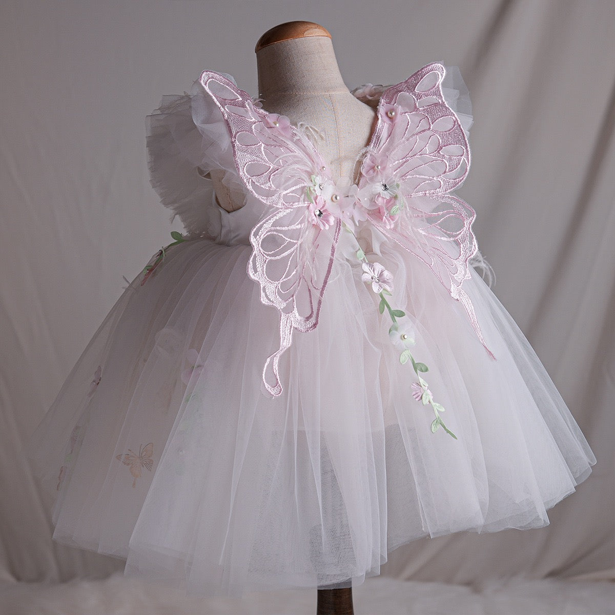 White Fairy 3D Floral Tulle Dress