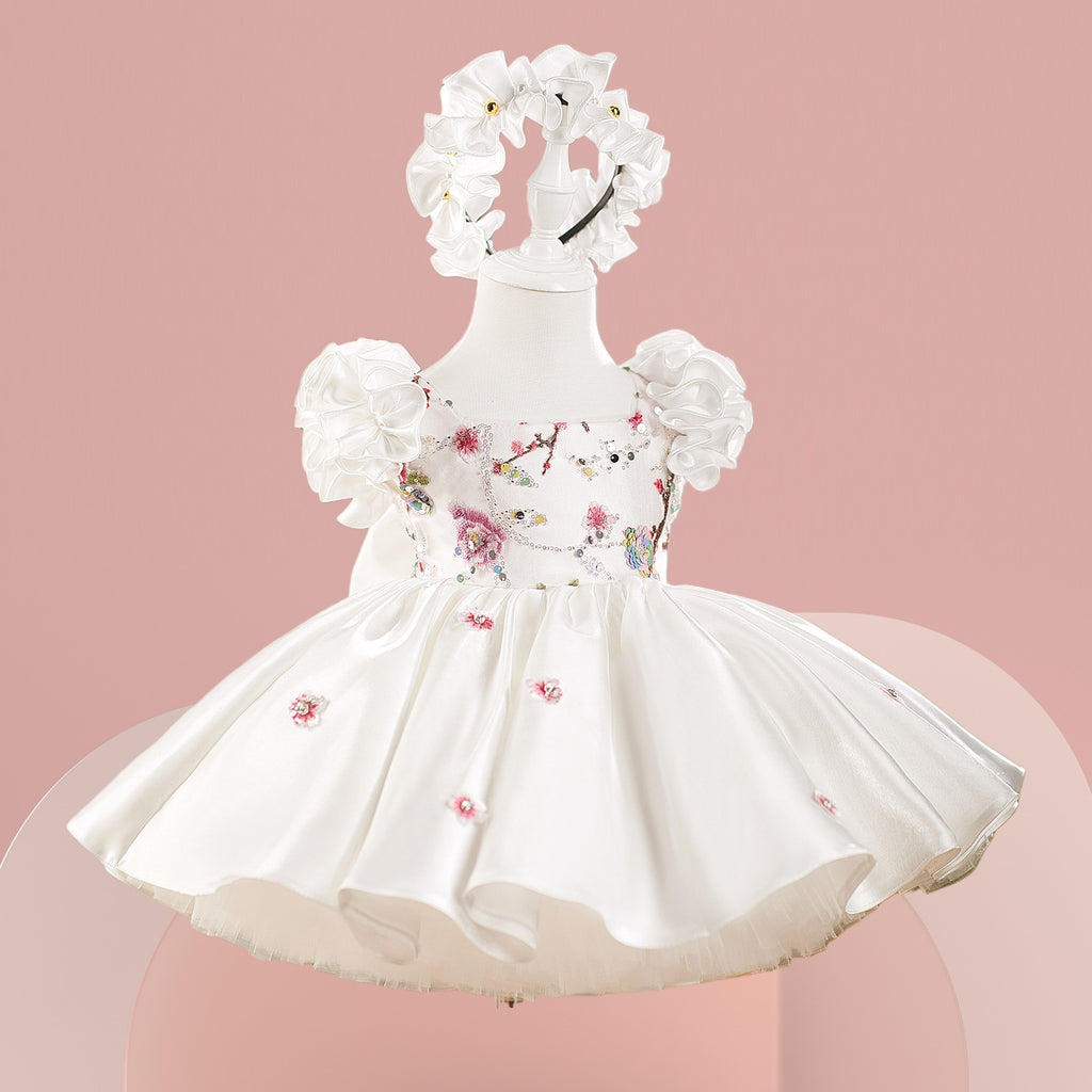 Ruffle Princess Birthday Dress with Big Bow