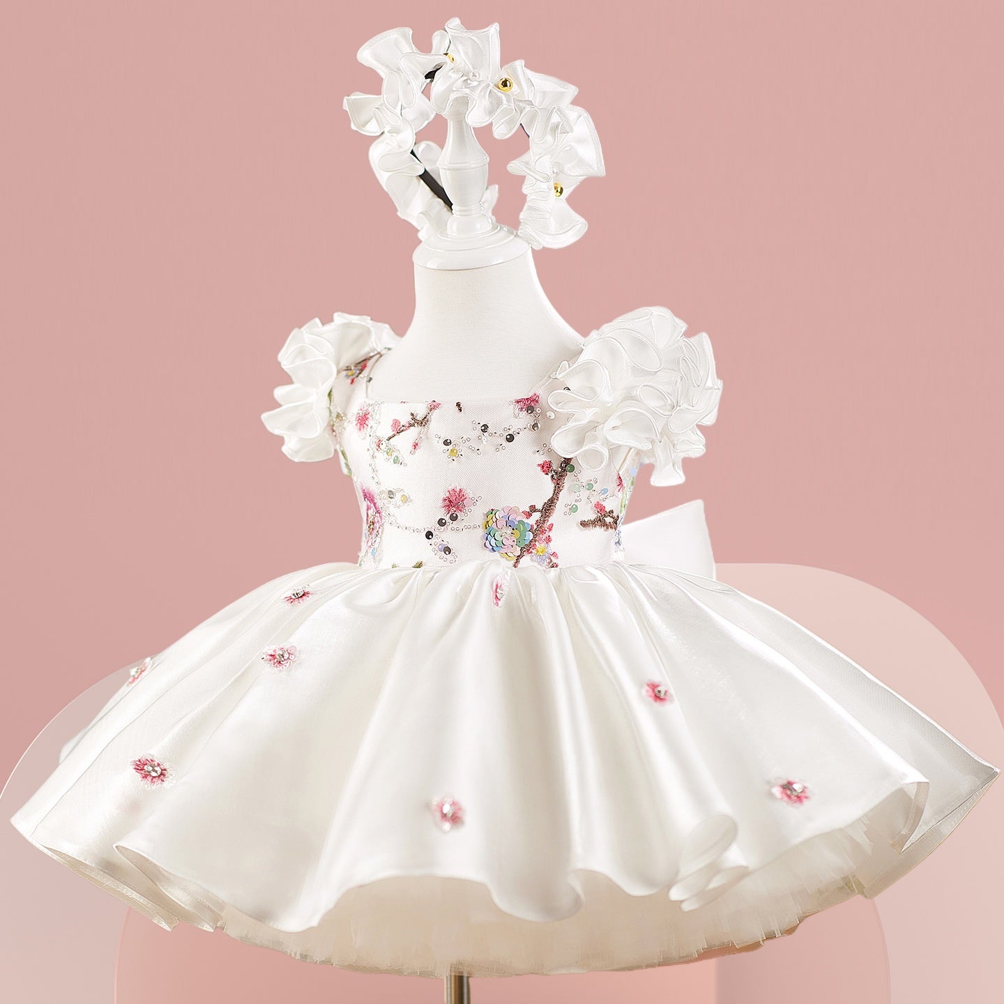 Ruffle Princess Birthday Dress with Big Bow