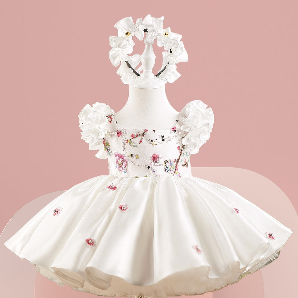 Ruffle Princess Birthday Dress with Big Bow