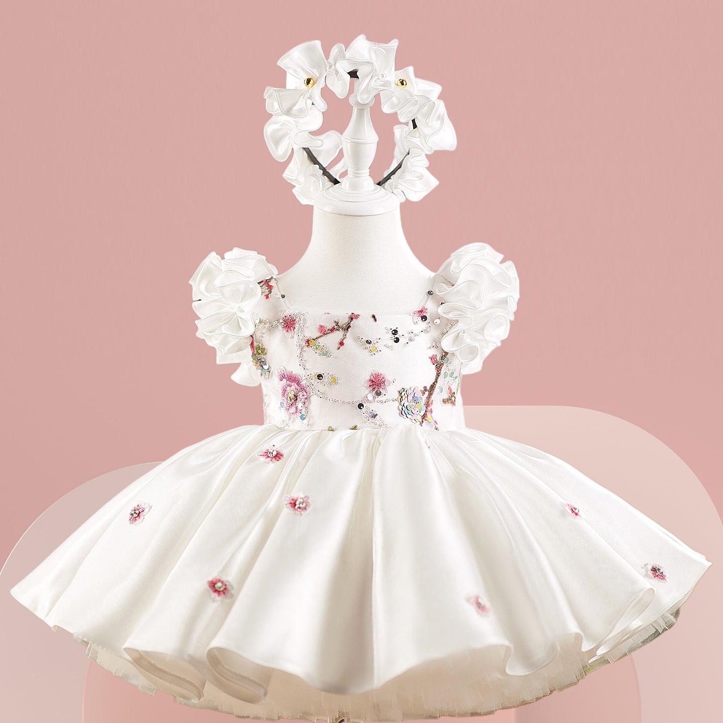 Ruffle Princess Birthday Dress with Big Bow