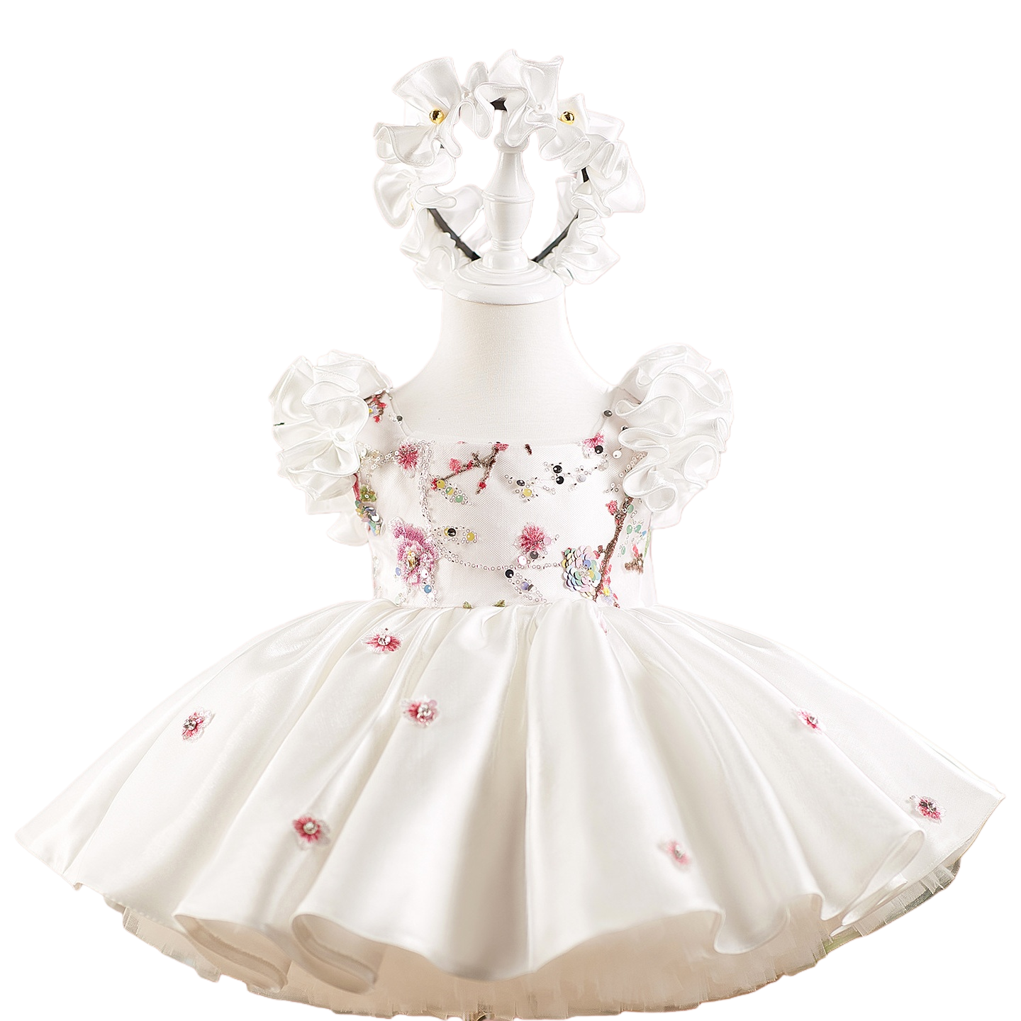 Ruffle Princess Birthday Dress with Big Bow