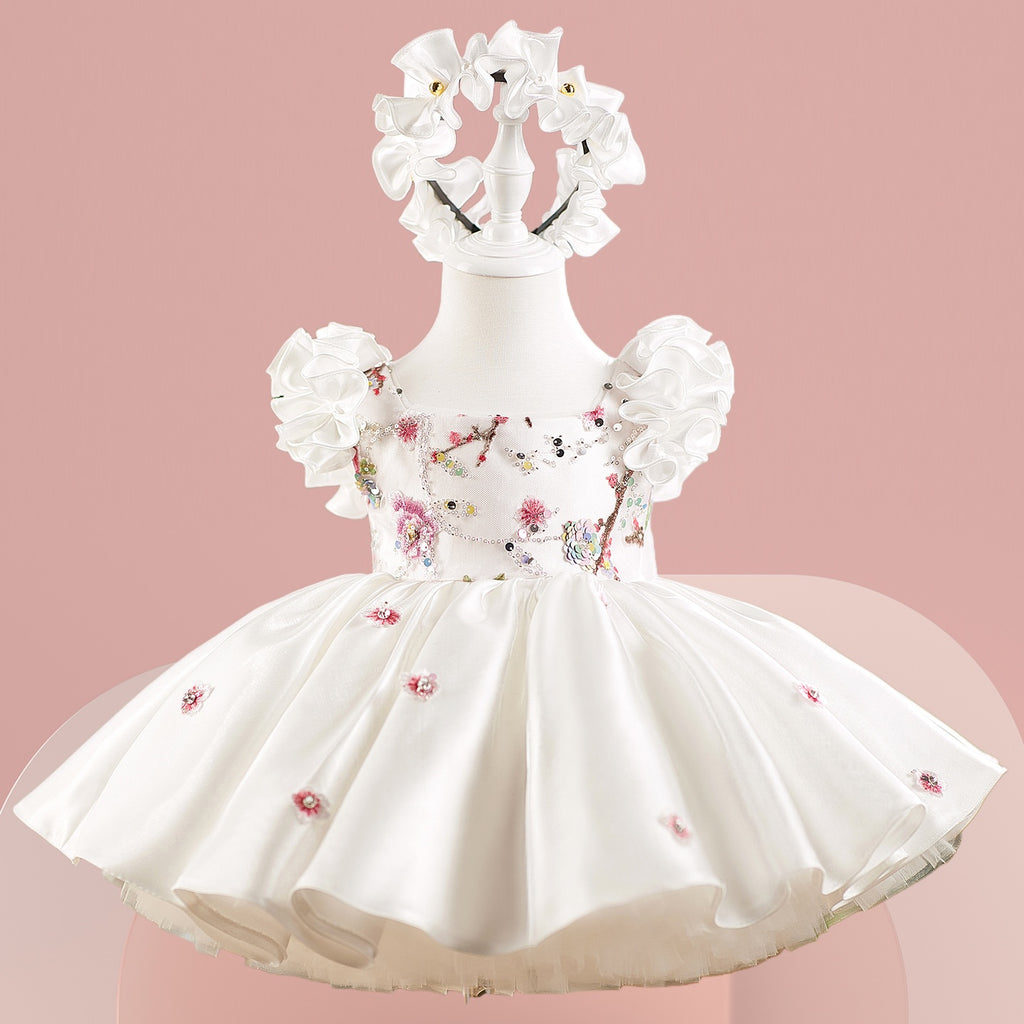 Ruffle Princess Birthday Dress with Big Bow