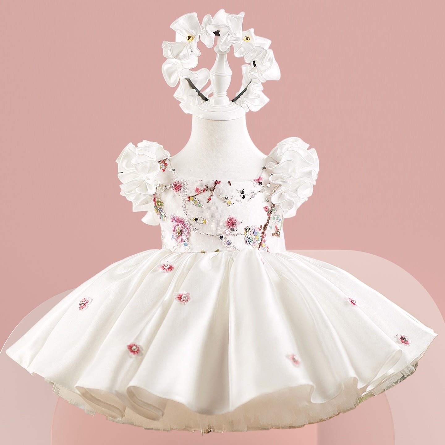 Ruffle Princess Birthday Dress with Big Bow