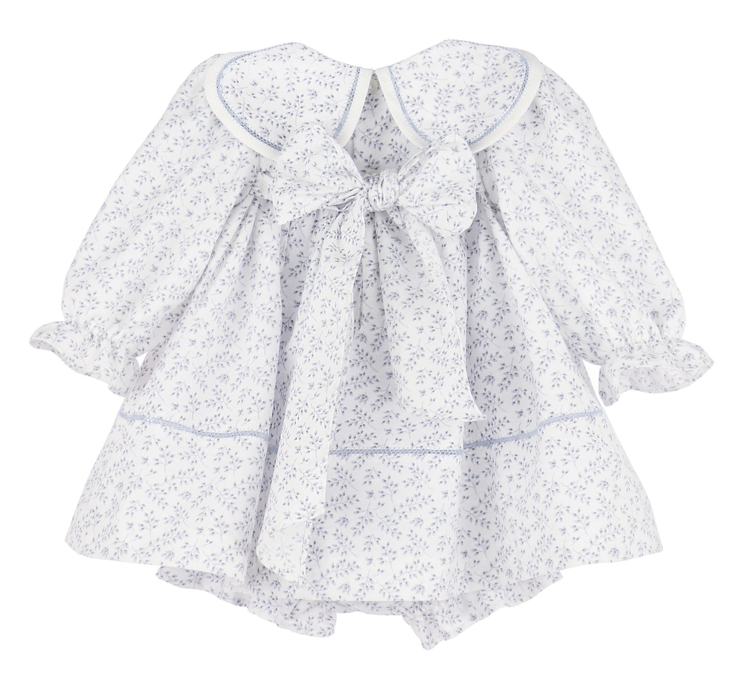 back view bow-back baby dress with bloomers