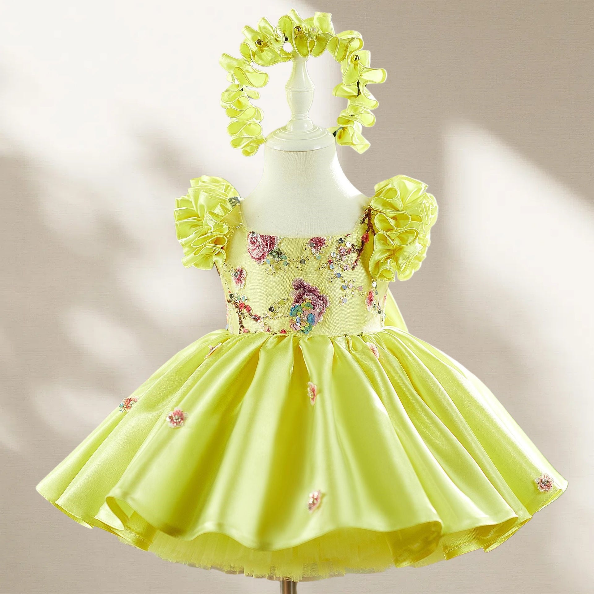 Ruffle Princess Birthday Dress with Big Bow